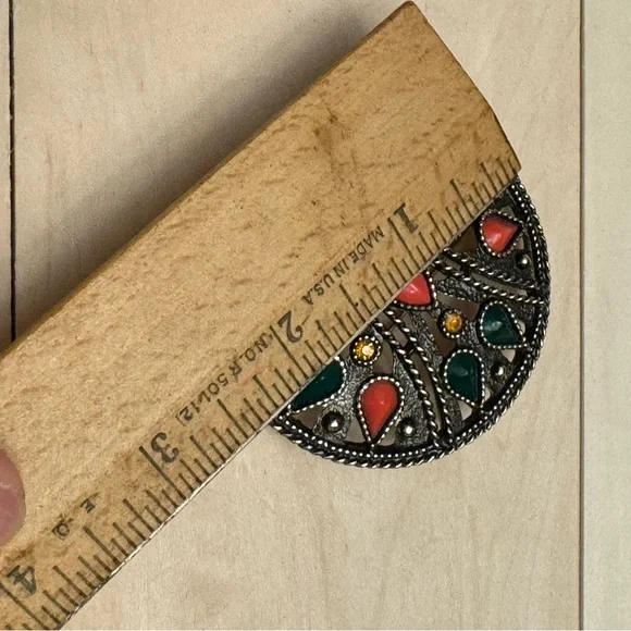 Emmons Brooch Large Rhinestone Multicolored Brooch Pendant Vintage - Picture 7 of 7